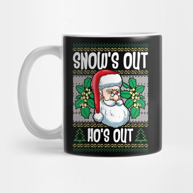 Ugly Santa Xmas Snow's Out Ho's Out Christmas Gift by Ramadangonim